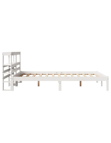 Letto senza Materasso Bianco 120x190 cm Legno Massello di Pino