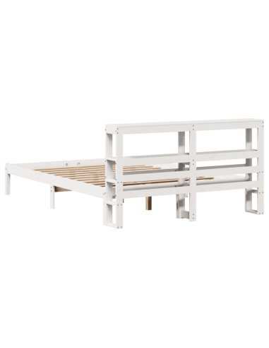 Letto senza Materasso Bianco 120x190 cm Legno Massello di Pino