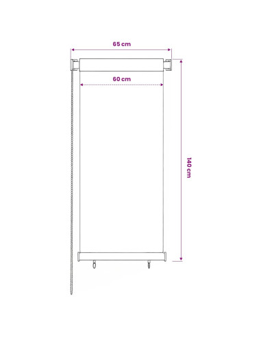 Tenda a Rullo per Esterni 60x140 cm Blu HDPE