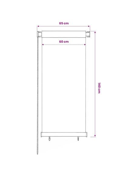 Tenda a Rullo per Esterni 60x140 cm Blu HDPE