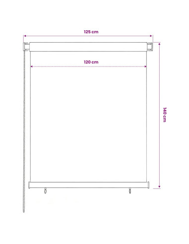 Tenda a Rullo per Esterni 120x140 cm Blu HDPE