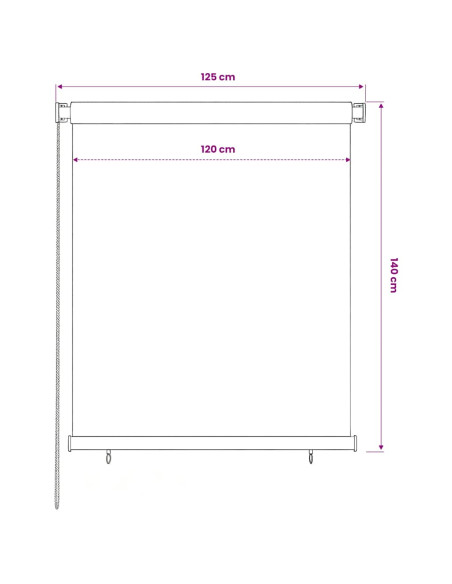 Tenda a Rullo per Esterni 120x140 cm Blu HDPE