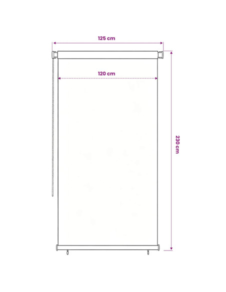 Tenda a Rullo per Esterni 120x230 cm Blu HDPE