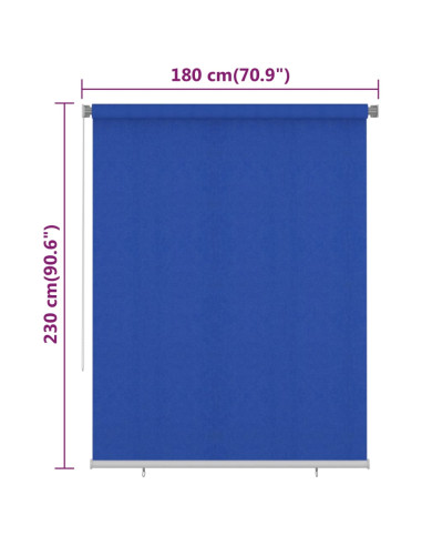 Tenda a Rullo per Esterni 180x230 cm Blu HDPE