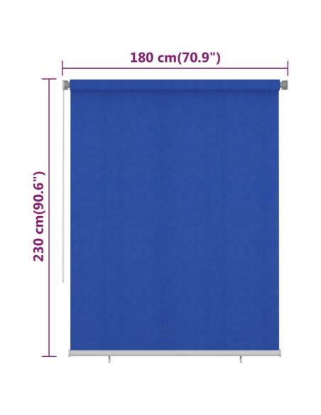 Tenda a Rullo per Esterni 180x230 cm Blu HDPE