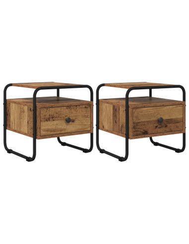 Armadio da Notte 2 pz Legno antico 40 x 39,5 x 40 cm