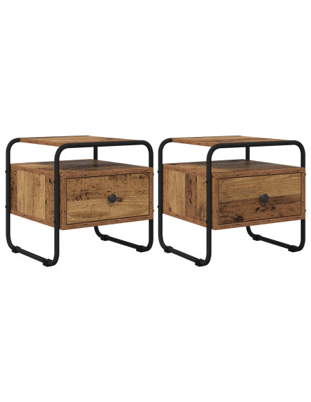 Armadio da Notte 2 pz Legno antico 40 x 39,5 x 40 cm