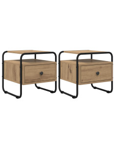 Armadio da Notte 2 pz Rovere Artigianale 40 x 39,5 x 40 cm 2