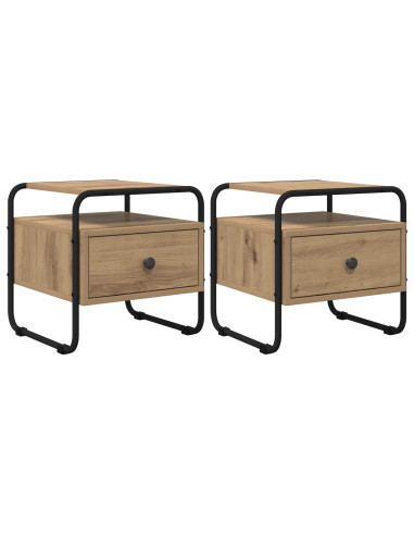 Armadio da Notte 2 pz Rovere Artigianale 40 x 39,5 x 40 cm