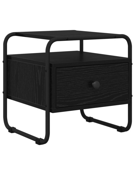 Armadio da Notte Rovere Nero 40 x 39,5 x 40 cm