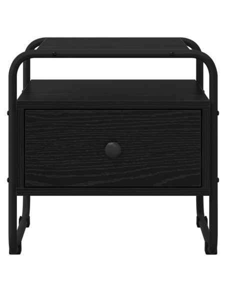 Armadio da Notte Rovere Nero 40 x 39,5 x 40 cm