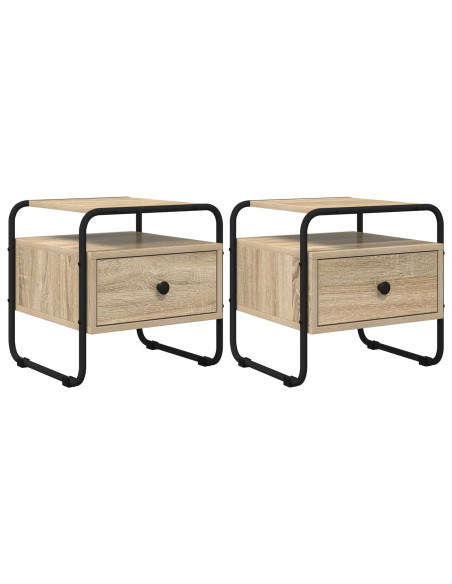Armadio da Notte 2 pz Rovere Sonoma 40 x 39,5 x 40 cm