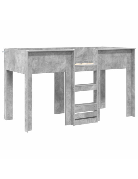 Letto a Castello per Bambini Grigio cemento 75 x 190 cm