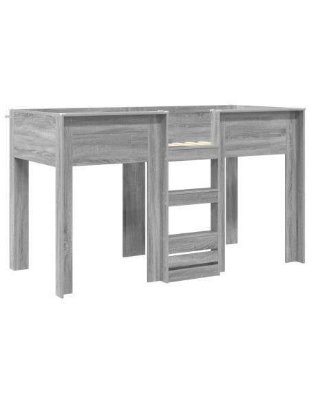 Letto a Castello per Bambini Grigio Sonoma 75 x 190 cm