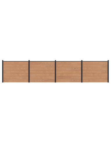 Pannello di Recinzione 4 pcs WPC e Alluminio Marrone