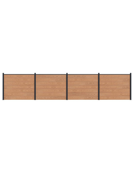 Pannello di Recinzione 4 pcs WPC e Alluminio Marrone