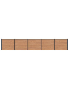 Pannello di Recinzione 5 pcs WPC e Alluminio Marrone