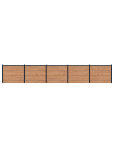 Pannello di Recinzione 5 pcs WPC e Alluminio Marrone