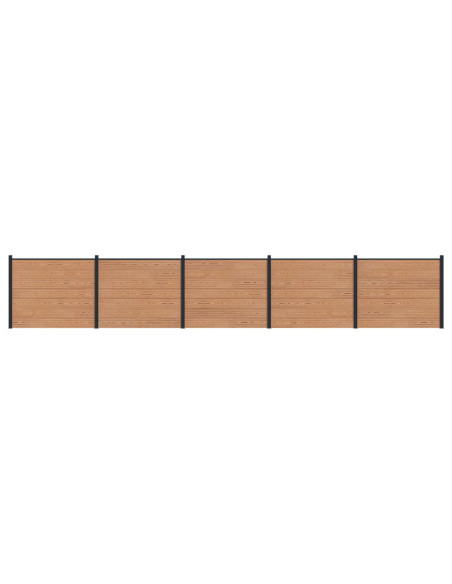 Pannello di Recinzione 5 pcs WPC e Alluminio Marrone
