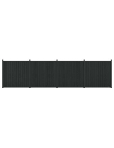 Pannello di Recinzione 4 pcs WPC e Alluminio Nero