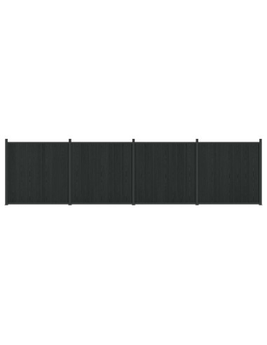 Pannello di Recinzione 4 pcs WPC e Alluminio Nero