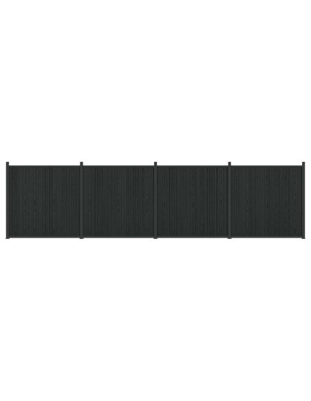 Pannello di Recinzione 4 pcs WPC e Alluminio Nero