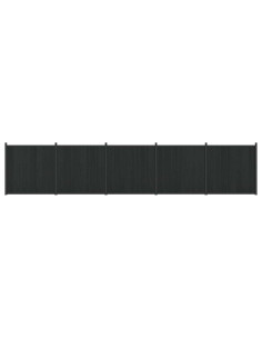 Pannello di Recinzione 5 pcs WPC e Alluminio Nero