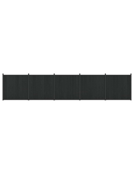 Pannello di Recinzione 5 pcs WPC e Alluminio Nero