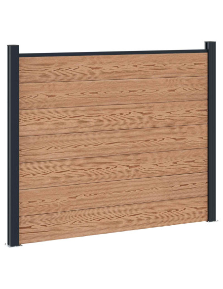 Pannello di Recinzione 6 pcs WPC e Alluminio Marrone