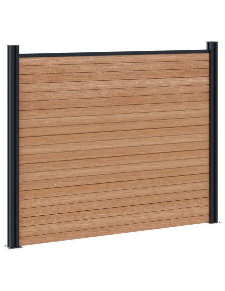 Pannello di Recinzione 6 pcs WPC e Alluminio Marrone