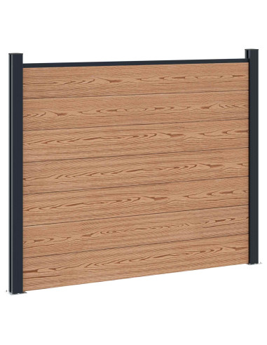 Pannello di Recinzione 7 pcs WPC e Alluminio Marrone