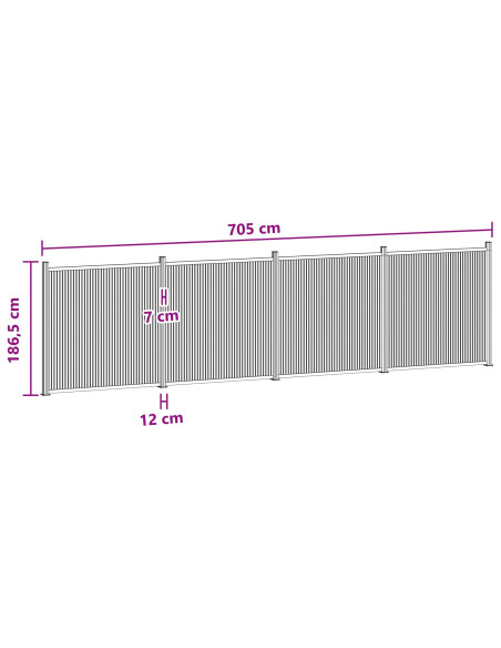Pannello di Recinzione 4 pcs WPC e Alluminio Nero