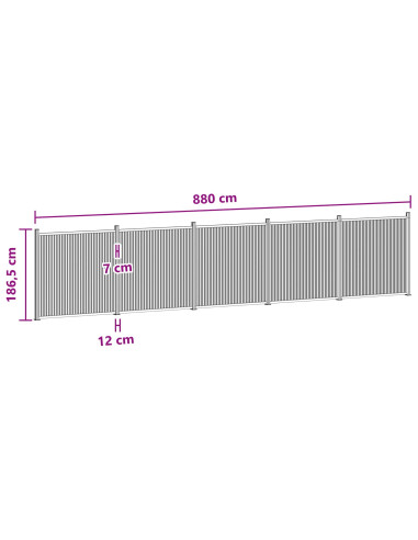 Pannello di Recinzione 5 pcs WPC e Alluminio Nero