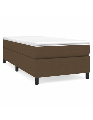Struttura Letto a Rete a Molle Marrone Scuro 100x200 cm Tessuto