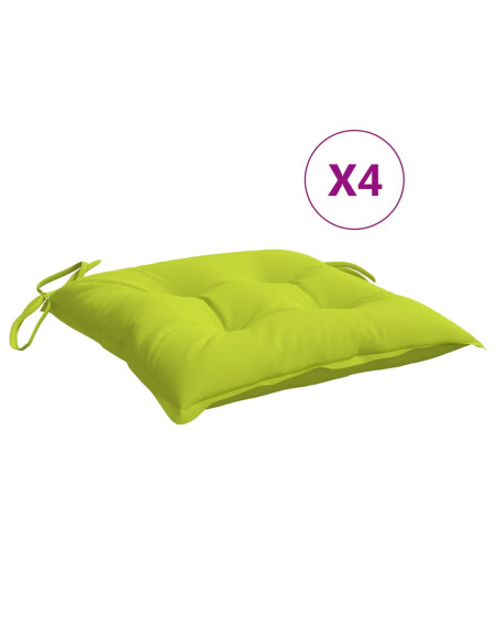 Cuscini per Sedia 4 pz Verde Intenso 40x40x7 cm Tessuto Oxford