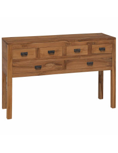Credenza Naturale 110 x 35 x 75,5 cm Legno di teak solido
