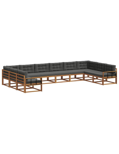 Set di divani da esterno 10 pcs Naturale e Antracite