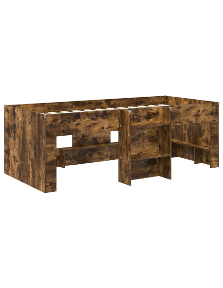 Letto Alto per Bambini 2 pcs Rovere Fumo 203 x 101,1 x 68,5 cm