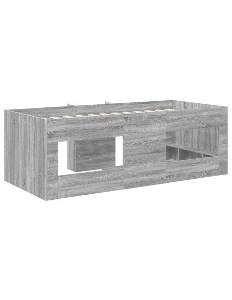 Letto Alto per Bambini 2 pcs Sonoma grigio Legno ingegnerizzato