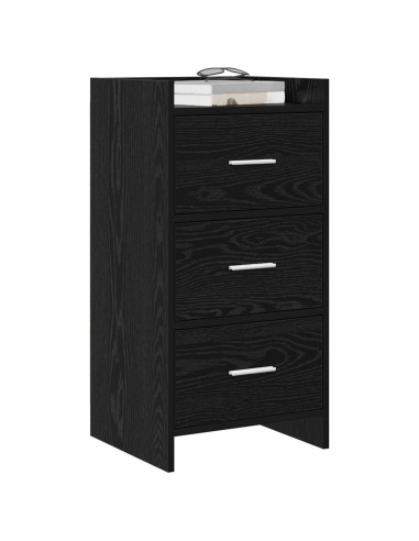 Credenza Rovere Nero 40 x 36 x 80 cm Legno ingegnerizzato