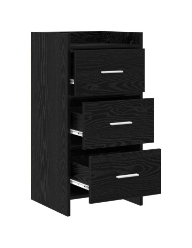 Credenza Rovere Nero 40 x 36 x 80 cm Legno ingegnerizzato