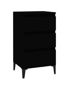 Comodino Nero 40x35x70 cm in Legno Multistrato