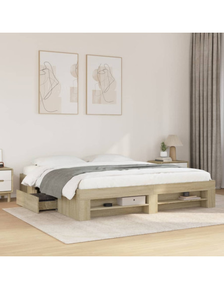 Giroletto senza Materasso Rovere Sonoma 200x200cm in Truciolato