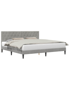 Struttura del letto Grigio Chiaro 180 x 200 cm Velluto 2