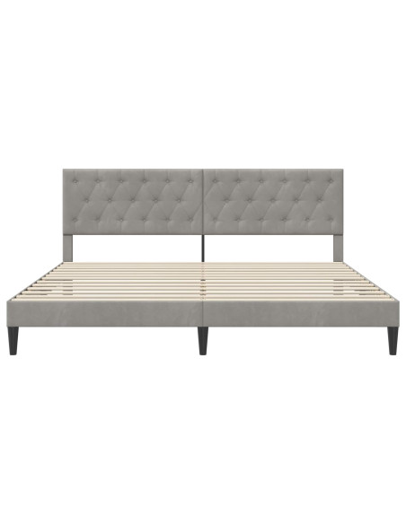 Struttura del letto Grigio Chiaro 180 x 200 cm Velluto