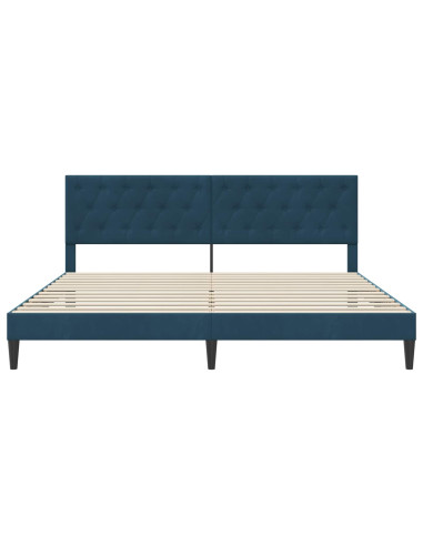 Struttura del letto con testiera Blu 180 x 200 cm Velluto