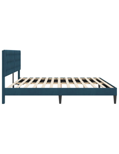 Struttura del letto con testiera Blu 180 x 200 cm Velluto