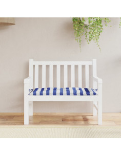 Cuscino Panca Giardino Righe Bianche e Blu 110x50x7 cm Tessuto