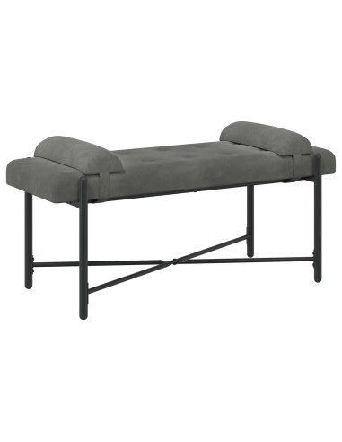 Panchina con bottoni e cuscini Grigio Scuro 110 x 40 x 46 cm