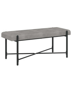Panchina con bottoni e cuscini Grigio Chiaro 110 x 40 x 46 cm 2